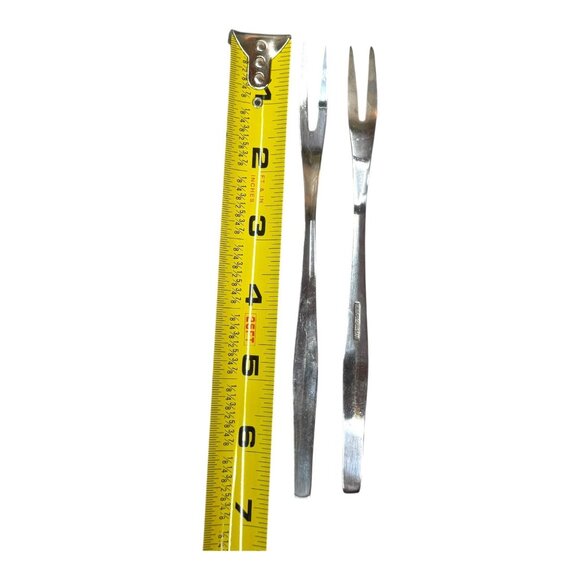 Vintage 2 WMF Cromargan LAUREL Older Satin Stainless GERMANY Cocktail Forks - Picture 4 of 4